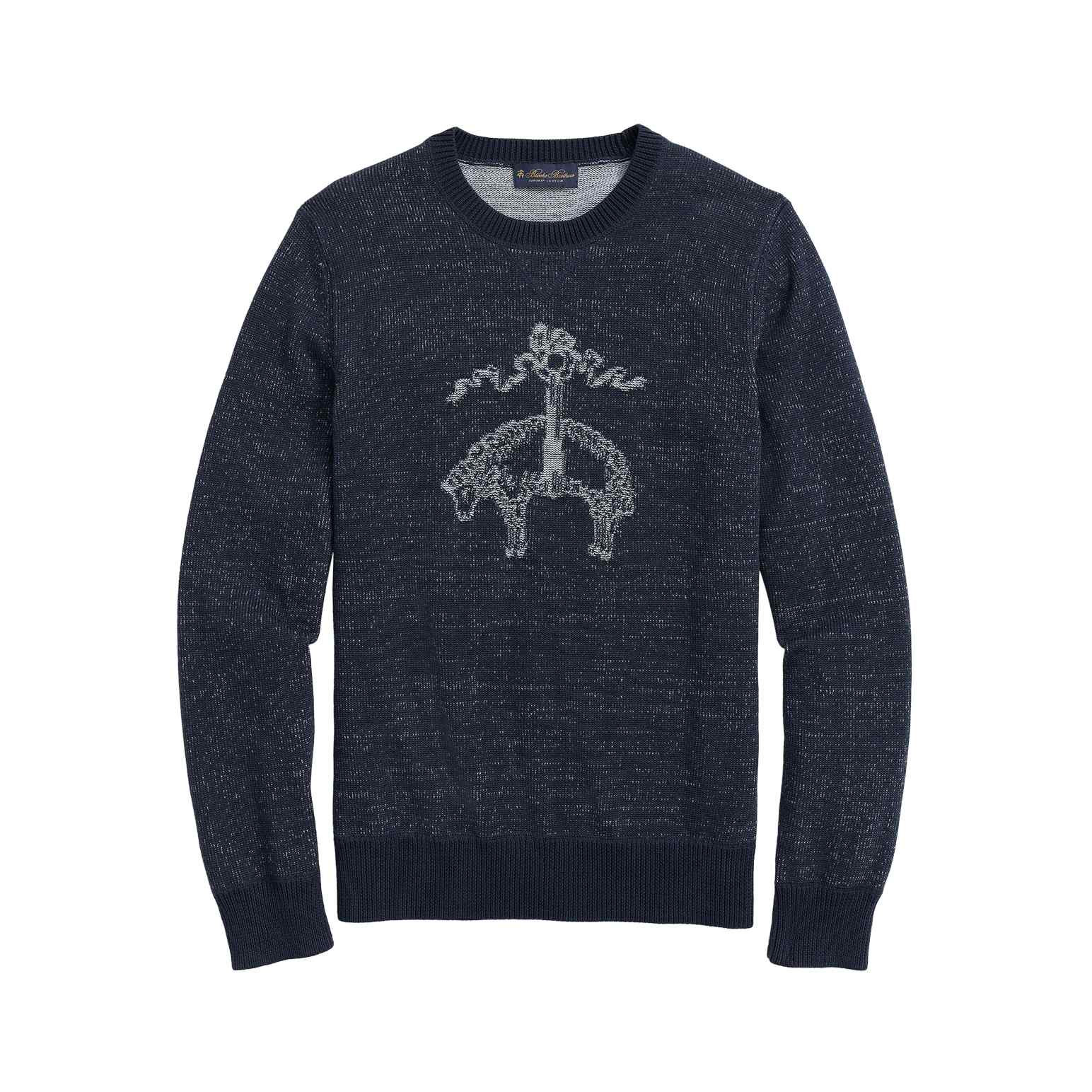 Brooks Brothers Supima Cotton Braided Link Logo Sweater